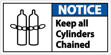 Tüm Silindirleri Zincirli Sembol İşaretini Beyaz Arkaplanda Tut