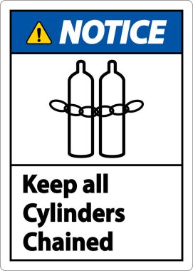 Tüm Silindirleri Zincirli Sembol İşaretini Beyaz Arkaplanda Tut