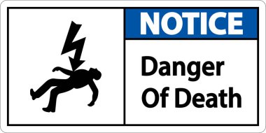 Notice Of Death Sign On White Background