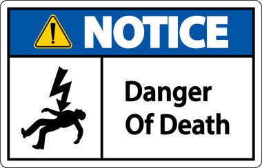 Notice Of Death Sign On White Background