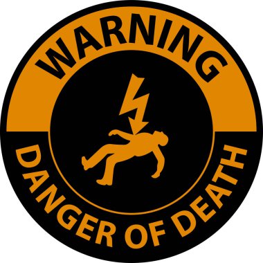 Warning Of Death Sign On White Background