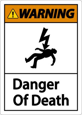 Warning Of Death Sign On White Background