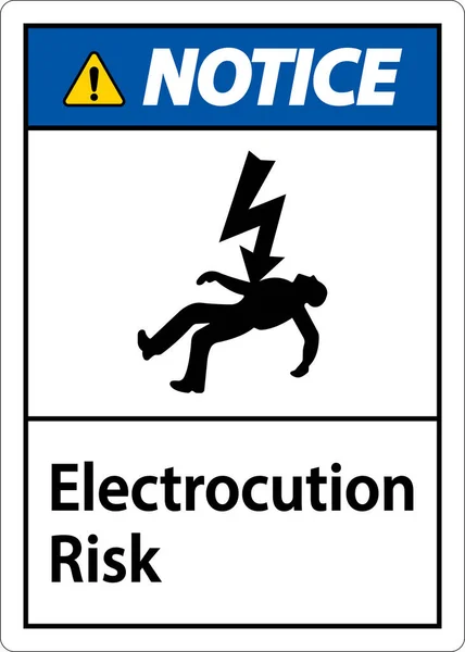 Bericht Elektrocutie Risico Sign Witte Achtergrond — Stockvector