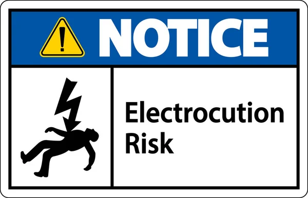 Notice Electrocution Risk Sign White Background — Image vectorielle