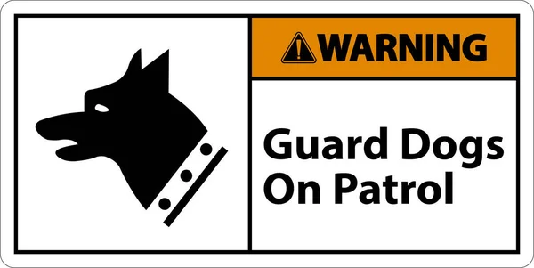 Warning Guard Dogs Patrol Symbol Sign White Background — Stockový vektor