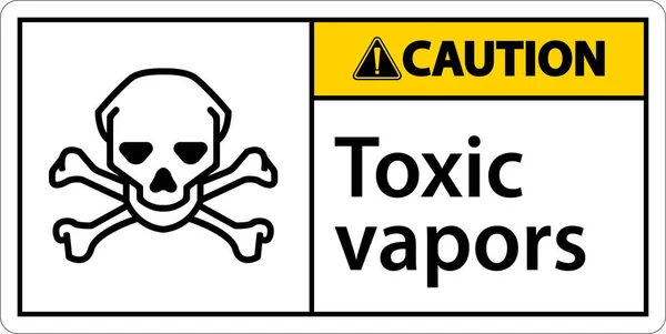 Caution Toxic Vapors Sign White Background — Stockvektor