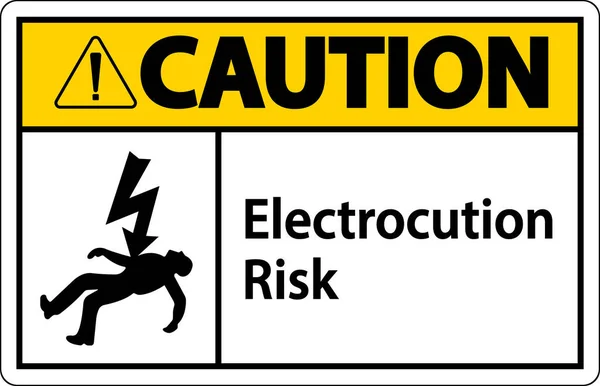 Caution Electrocution Risk Sign White Background — Διανυσματικό Αρχείο