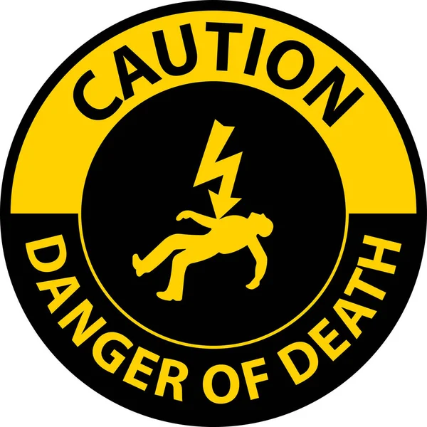 Caution Death Sign White Background — Stock vektor