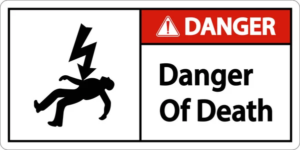 Danger Death Sign White Background — ストックベクタ