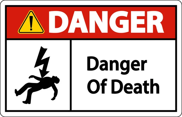 Danger Death Sign White Background — Stock vektor