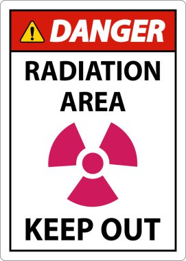 Tehlike Radyasyon Alanı Beyaz Arkaplanda Girilmez İşareti