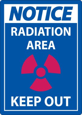 Dikkat Radyasyon Alanı Beyaz Arkaplanda Uzak Kal İşareti