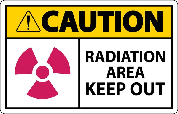 Caution Radiation Area Keep Out Sign White Background — Vetor de Stock