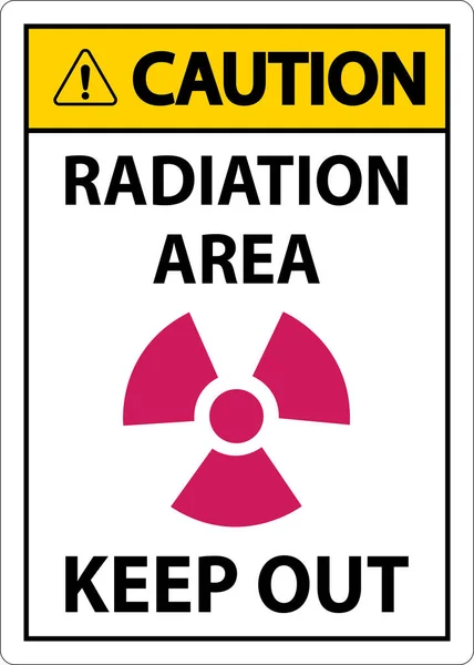 Caution Radiation Area Keep Out Sign White Background — ストックベクタ