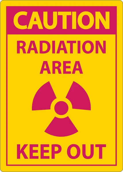 Caution Radiation Area Keep Out Sign White Background — Vettoriale Stock