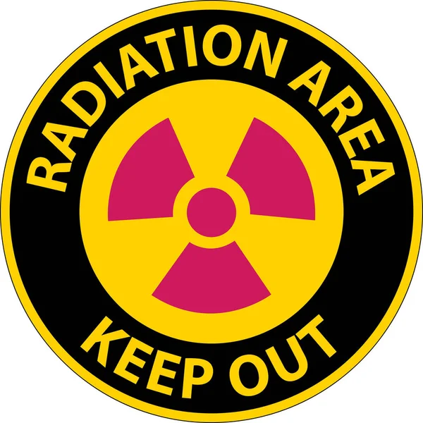 Caution Radiation Area Keep Out Sign White Background — стоковый вектор