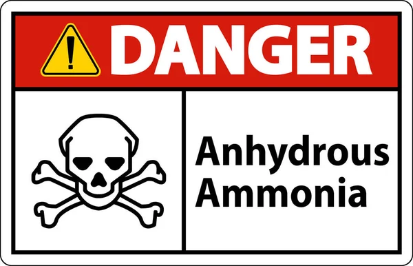 Danger Anhydrous Ammonia Sign White Background — Vector de stock