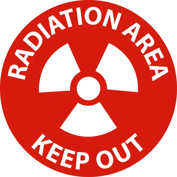 Danger Radiation Area Keep Out Sign White Background — Stock Vector