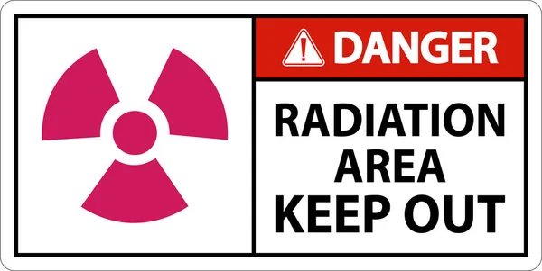 Danger Radiation Area Keep Out Sign White Background — Vettoriale Stock
