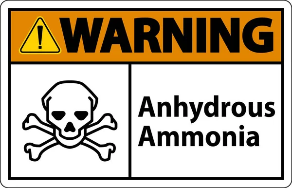 Warning Anhydrous Ammonia Sign White Background — Vector de stock