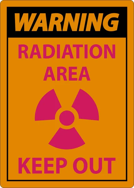 Warning Radiation Area Keep Out Sign White Background — Stock Vector