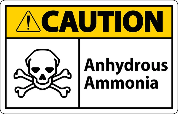 Caution Anhydrous Ammonia Sign White Background — Vector de stock