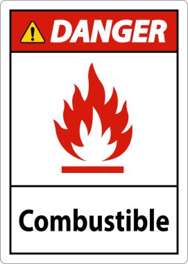 Beyaz Arkaplanda Tehlike İşareti Yanıcı
