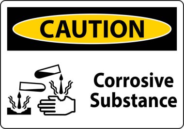 Beyaz Arkaplanda Dikkat İşareti Aşındırıcı Madde