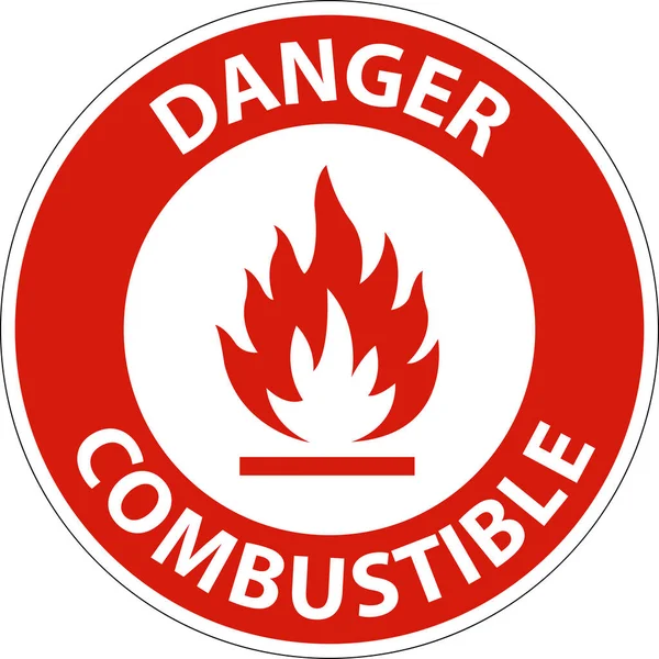 Danger Sign Combustible White Background — Vector de stock