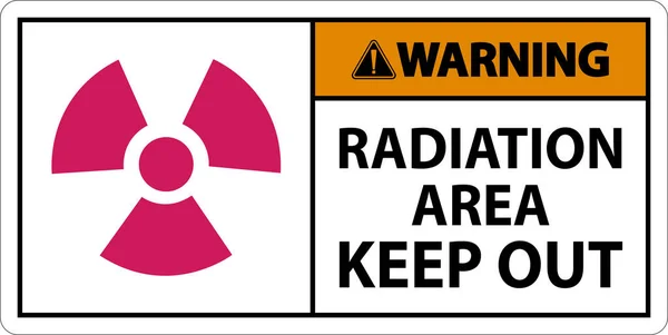 Warning Radiation Area Keep Out Sign White Background — Vettoriale Stock