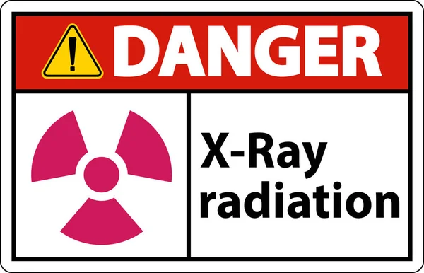 Danger Sign Ray Radiation White Background — ストックベクタ
