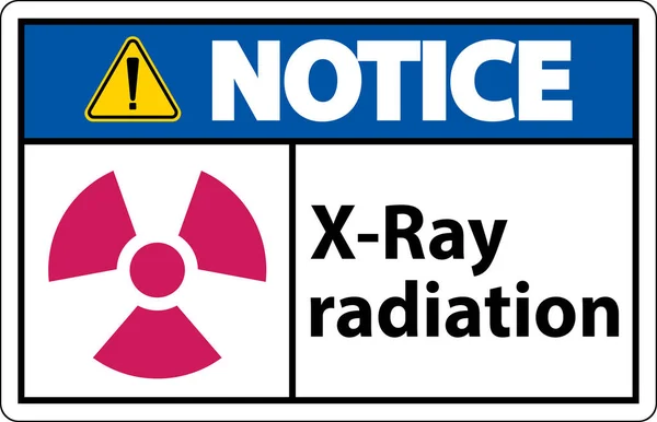 Notice Sign Ray Radiation White Background — ストックベクタ