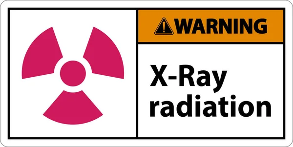 Warning Sign Ray Radiation White Background — ストックベクタ