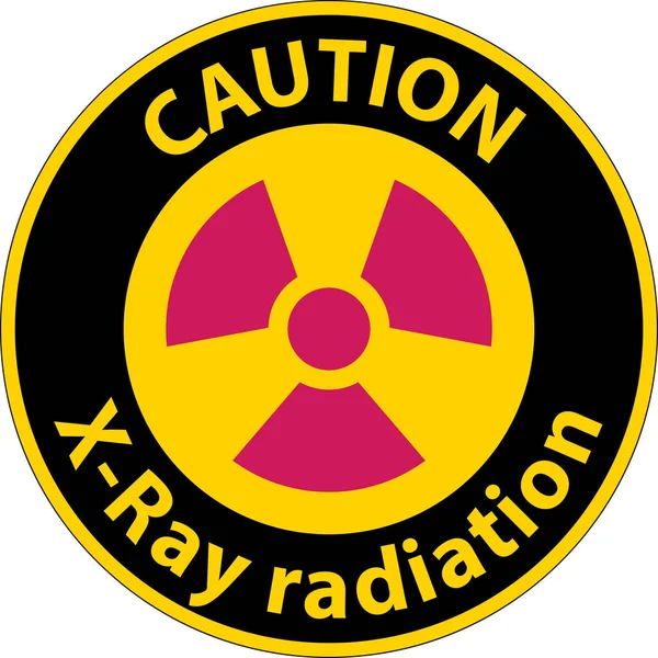 Caution Sign Ray Radiation White Background — ストックベクタ