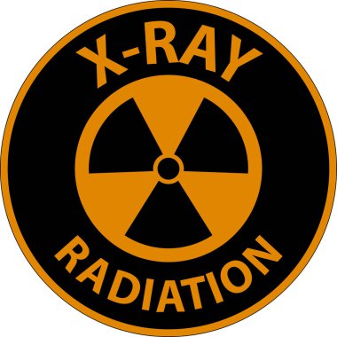 Warning X-Ray Radiation Sign On White Background