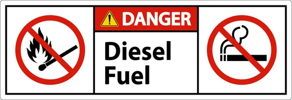 Danger Sign Diesel Fuel White Background —  Vetores de Stock