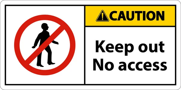 Caution Keep Out Access Sign White Background —  Vetores de Stock