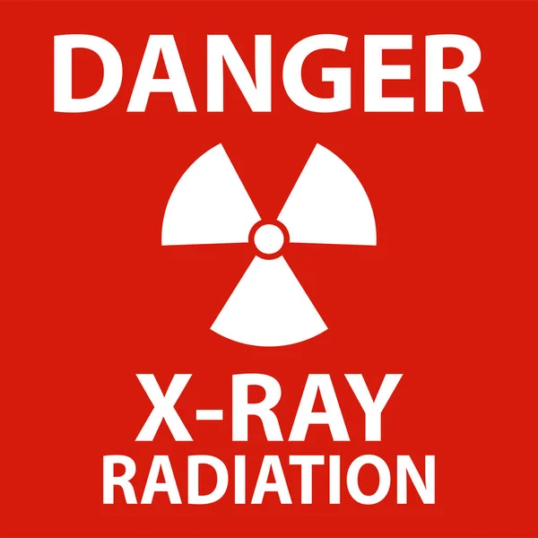 Danger Ray Radiation Sign White Background — ストックベクタ