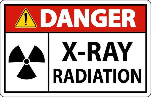 Danger Ray Radiation Sign White Background — Stock Vector