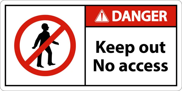 Danger Keep Out Access Sign White Background — Stock vektor