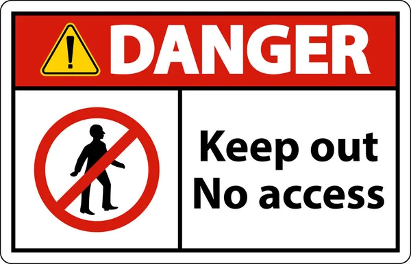 Danger Keep Out Access Sign White Background — Vetor de Stock