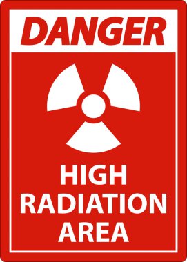 Danger High Radiation Area Sign on white background
