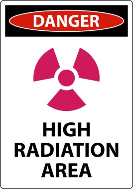 Danger High Radiation Area Sign on white background