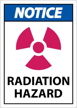 Notice Radiation Hazard Sign On White Background