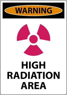 Warning High Radiation Area Sign on white background