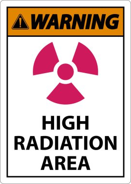 Warning High Radiation Area Sign on white background