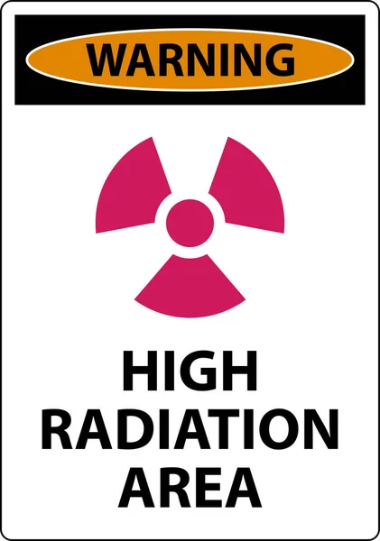 Знак Зоны Высокой Радиации Белом Фоне — стоковый вектор
