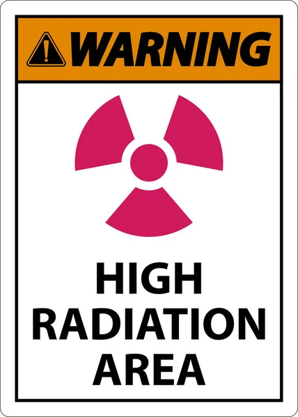 Знак Зоны Высокой Радиации Белом Фоне — стоковый вектор