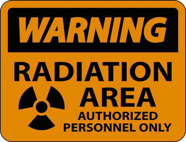 Предупреждающая Радиационная Зона Разрешена Белом Фоне — стоковый вектор