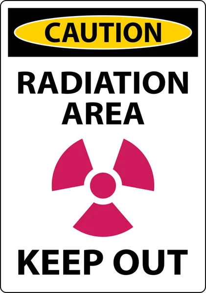 Caution Radiation Area Keep Out Sign White Background — Vettoriale Stock